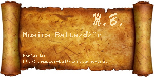 Musics Baltazár névjegykártya